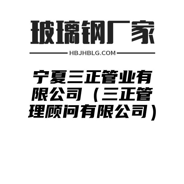 寧夏三正管業(yè)有限公司（三正管理顧問(wèn)有限公司）